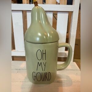 Rae Dunn Sage 'Oh My Gourd' Mug with Lid